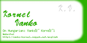 kornel vanko business card